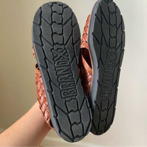 Brand X Huaraches Hand Woven Brown Leather Open Toe Slip On Sandals Women’s 10 main image 6